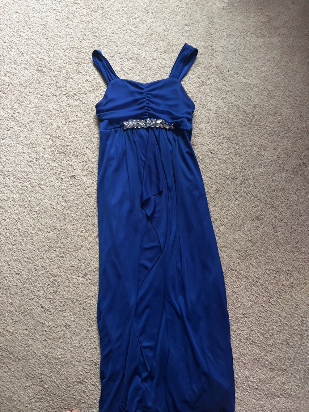 Amy's Closet Royal Blue Beaded Empire Waist Wedding Dress